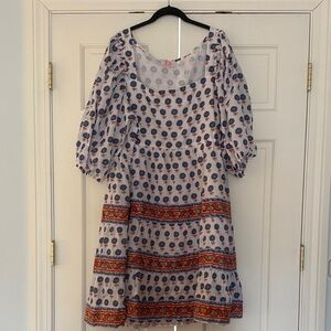 Victoria Dunn Blue and Orange Floral Dress